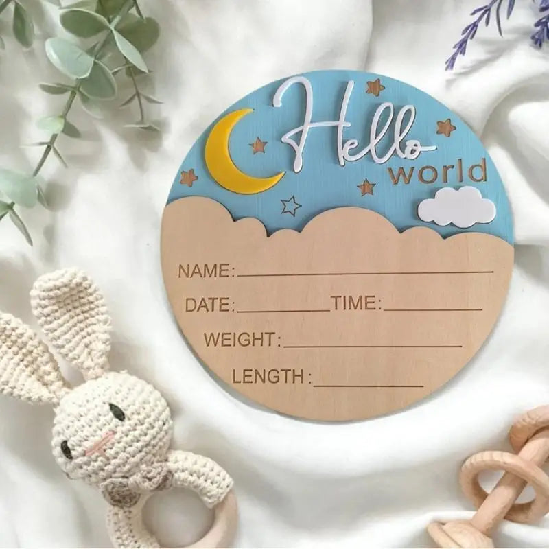 Moon Baby Birth Announcement Sign | Newborn Photo Prop
