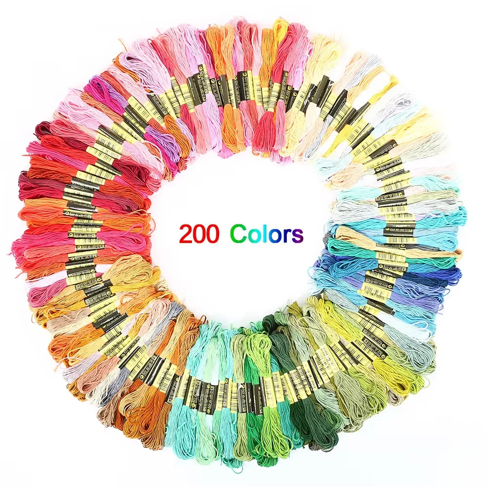 Mixed Embroidery Thread Floss Kit – 100/200/447 Cotton Skeins