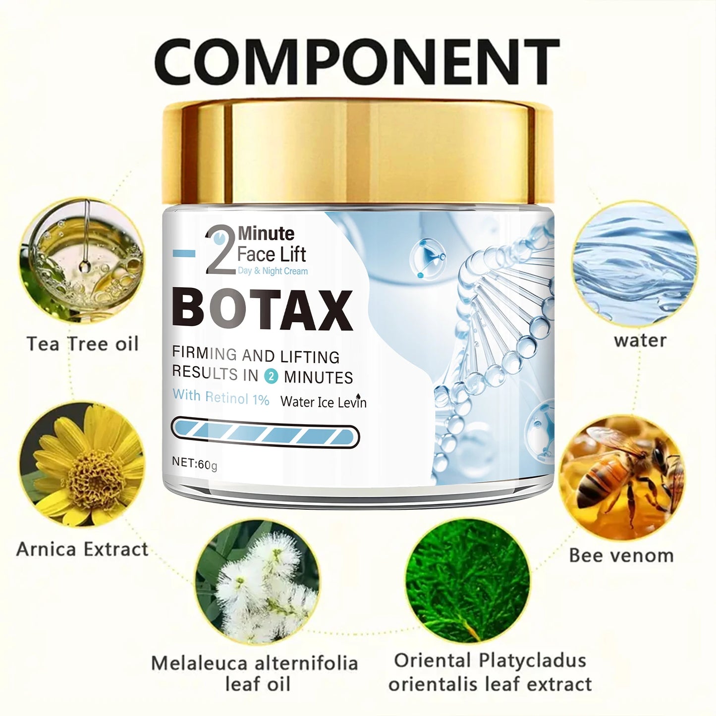 BOTAX 1% Retinol Face Cream – Tea Tree Oil & Bee Venom Retinol Face Cream Peaceful Pleasures Health and Wellness