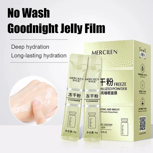 20pcs MERCILEN Collagen Sleeping leave-in Facial Masks Face skincare Moisturizing Brightening Firming Hydrating Peaceful Pleasures Health and Wellness