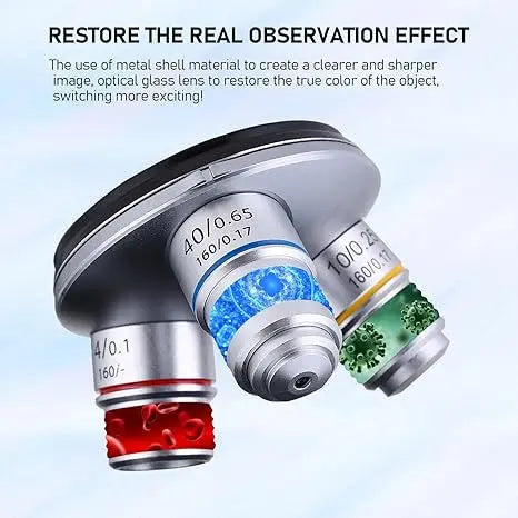 Optical Microscope 40X-2400X Primary School Children's University Middle School Professional Laboratory Peaceful Pleasures Health and Wellness