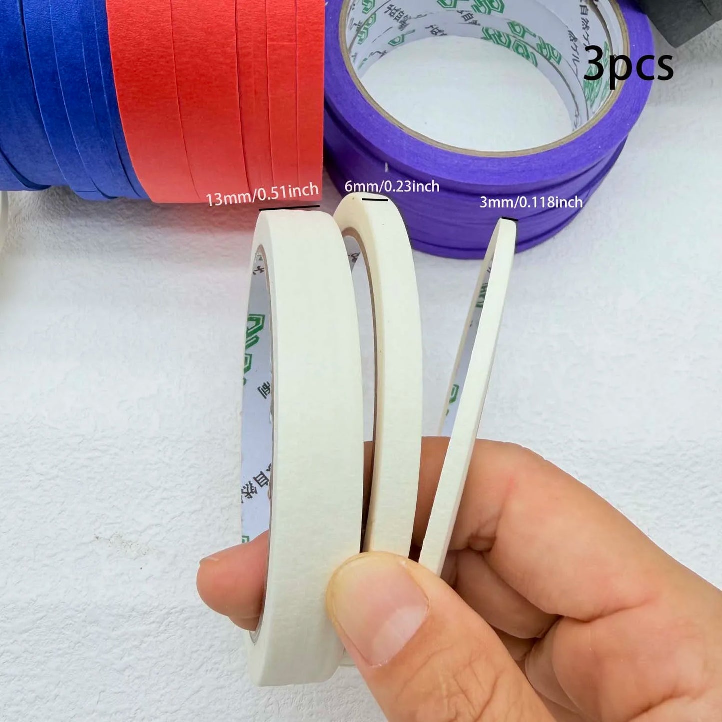 Colorful Paper Masking Tape – 3/6 Rolls, 3 Sizes, DIY Crafts
