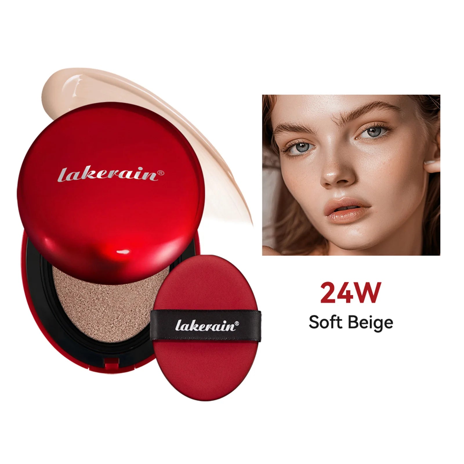 Red Cushion Foundation | Full coverage, lightweight, fits well, satin finish, Korean Cushion Foundation Peaceful Pleasures Health and Wellness 24W 18g