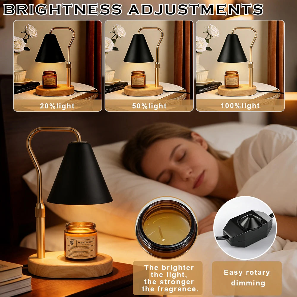 RUNTOIN Dimmable Candle Warmer Lamp | Black Wax Melt Warmer