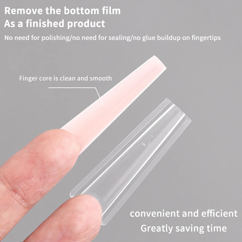320pcs Sandwich Dual Nail Forms Extensions-Dual Forms Coffin Nail Molds Top Mold Bottom Mold Prolong Manicure Art Tools Peaceful Pleasures Health and Wellness