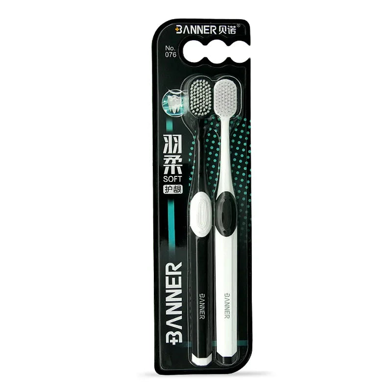 2pcs Adult Soft Bristle Toothbrush Square Hole Wide Head Color Toothbrush Special For Sensitive Gums To Protect Oral Health Peaceful Pleasures Health and Wellness 2pcs
