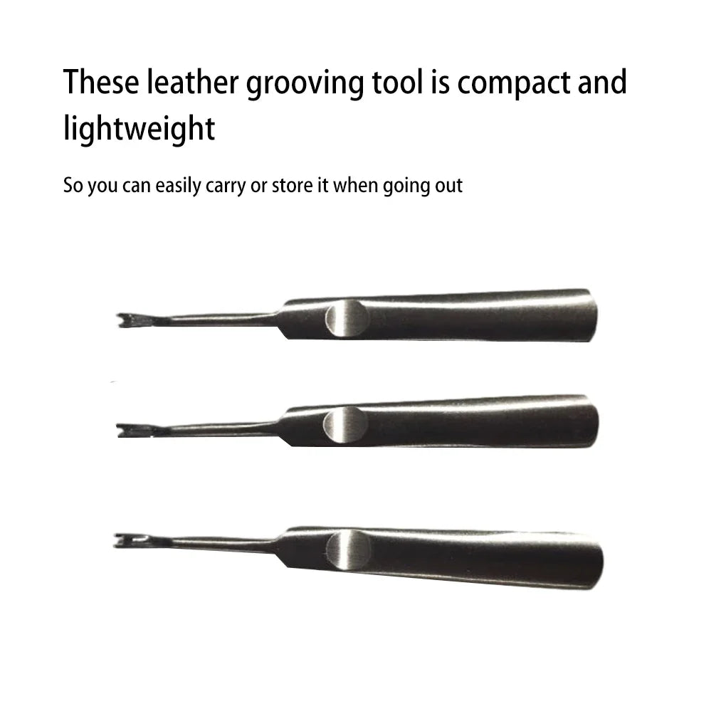 3-Piece Leather Groover Set – U &amp; V Shape DIY Leathercraft Tools