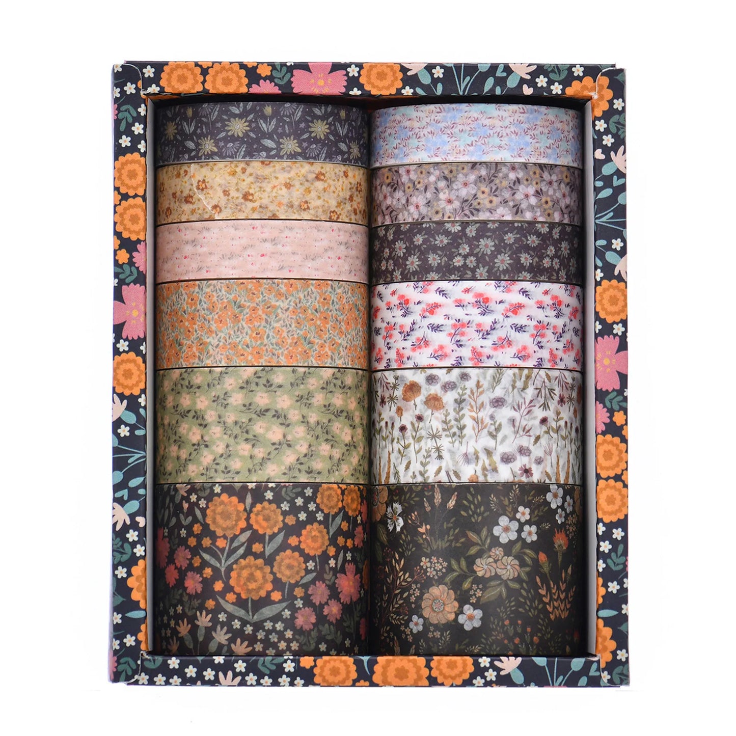 12 Rolls Washi Floral Plant Tape Set DIY Colored Decorative Masking Tape Notebook Journaling Craft Present Wrapping Stickers Peaceful Pleasures Health and Wellness F