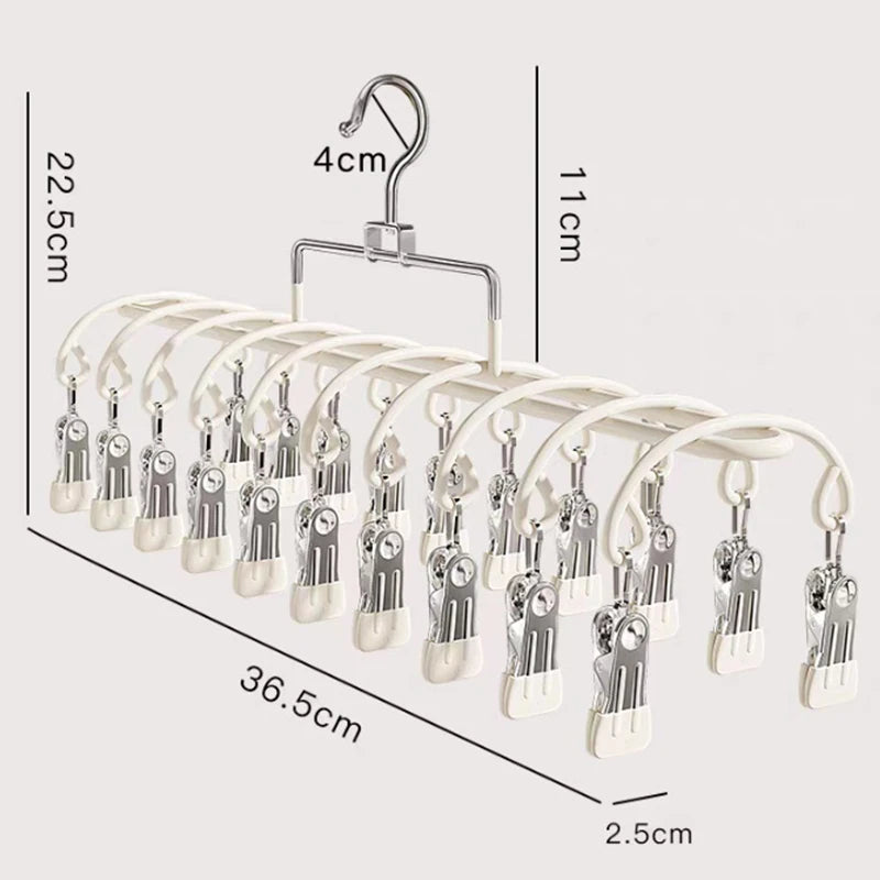 20-Clip Stainless Steel Sock Drying Rack | Indoor & Outdoor Sock Drying Rack Peaceful Pleasures Health and Wellness