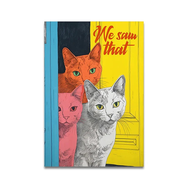 Are You Pooping Funny Cat Canvas Print Poster Whimsical Animal Abstract Art Prints Wash Room Bathroom Wall Art Home Decor Poster Peaceful Pleasures Health and Wellness VA1248 55x75cm