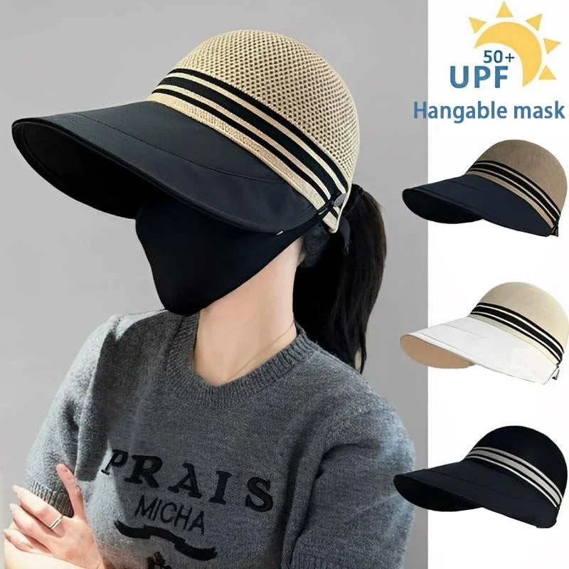 Women's Wide Brim Straw Sun Hat – Breathable UV Protection