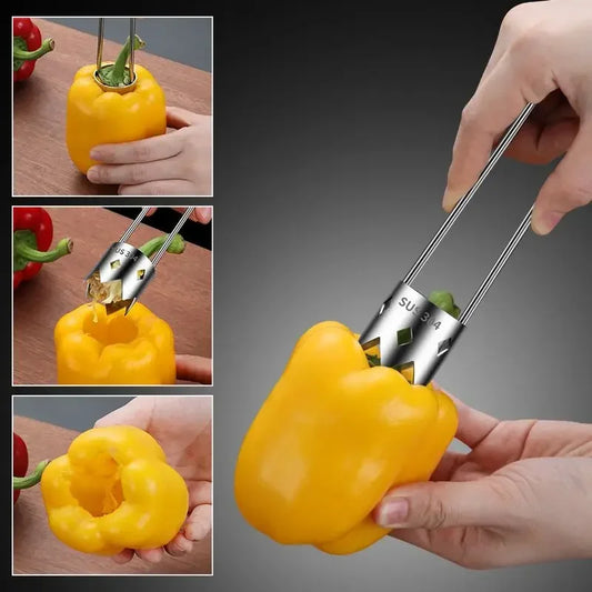 Portable Rust-Proof 304 Stainless Steel Core Remover for Pears and Apple Sharp Serrated Cutter Durable Hand Tool for Vegetables Peaceful Pleasures Health and Wellness