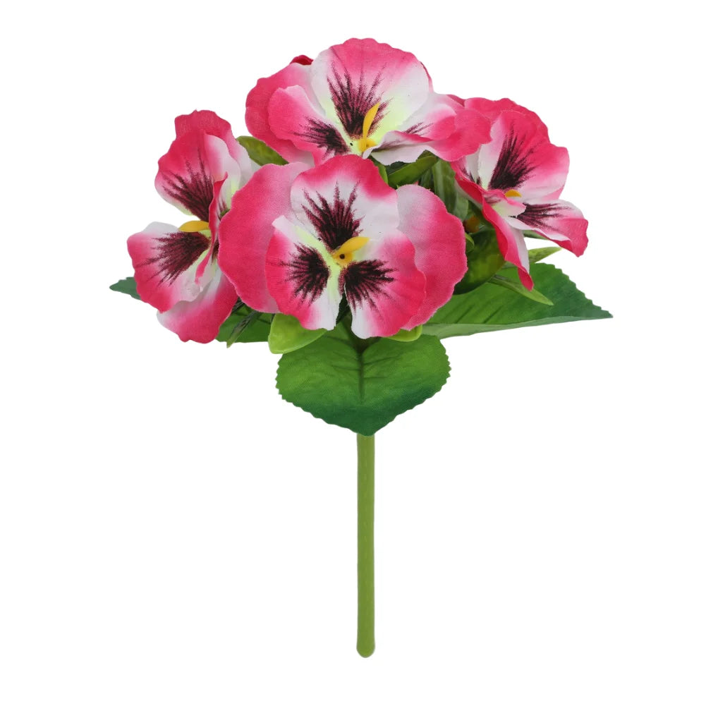 5 Heads Artificial Silk Pansy Orchid Flowers Bouquet Wedding Home