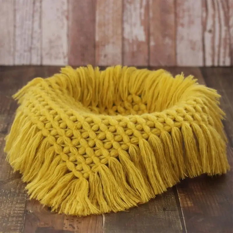 Handmade Knit Newborn Photography Blanket | Cotton Posing Prop