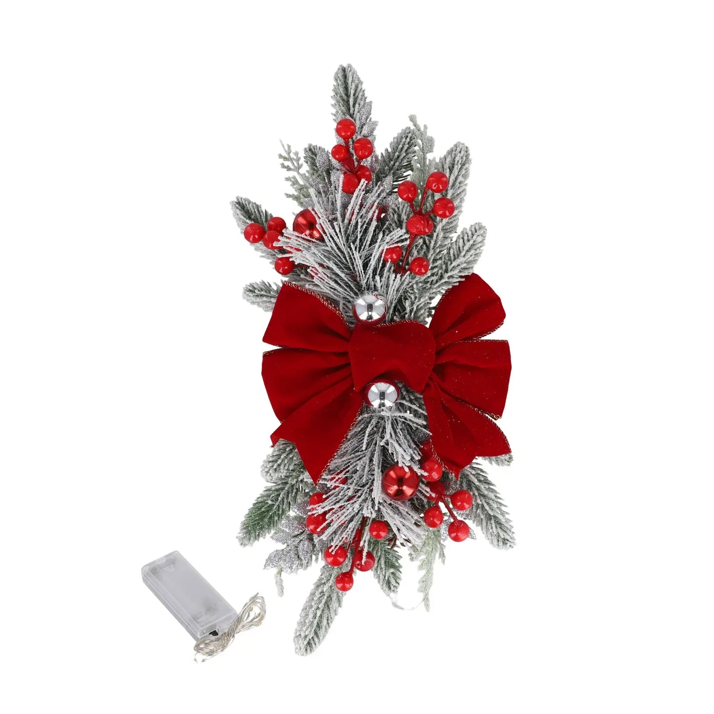 Christmas Staircase Ornament with Lights – Berries & Pine Cones