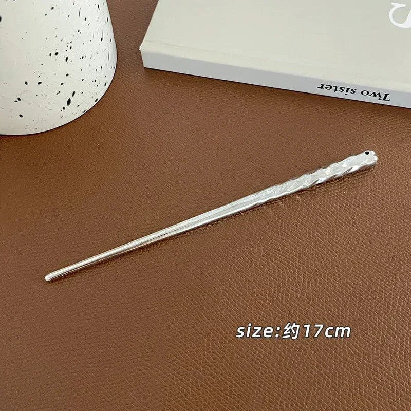 4pcs Trendy Metal Hair Accessories for Women, Minimalist Geometric Bump Hairpin Hair Sticks, Headwear Hairstyle Jewelry Peaceful Pleasures Health and Wellness G