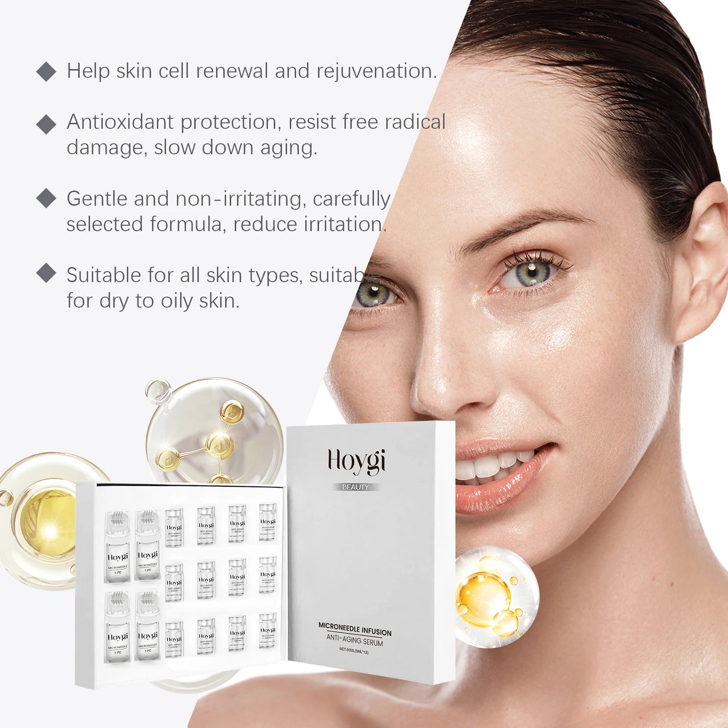 Firming Facial Serum Set with Microneedle Roller | Anti-Aging Peaceful Pleasures Health and Wellness