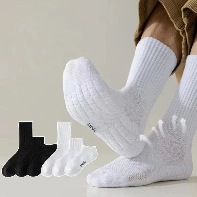 Men's Thick Bottom Sweat Absorbing and Breathable Sports Socks with Bottom Cushion for Running Professional Sports Men's Socks Peaceful Pleasures Health and Wellness