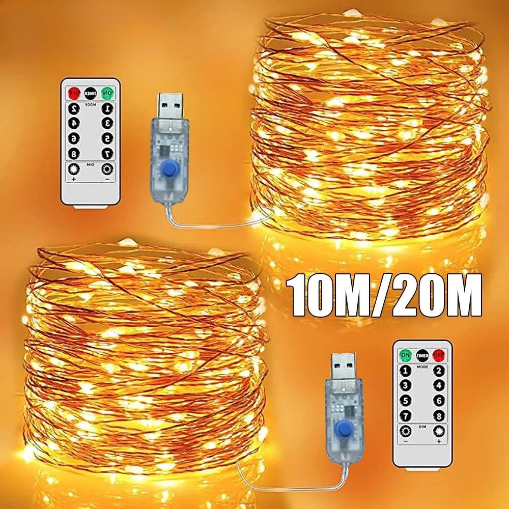 USB LED Copper Wire Fairy Lights 5M/10M/20M | Waterproof