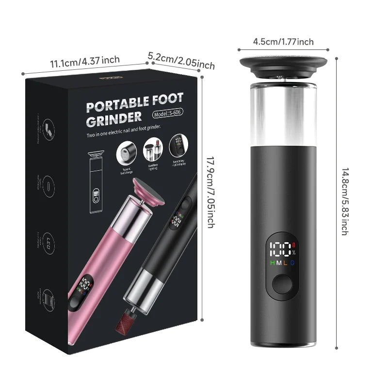 2-in-1 Electric Foot & Nail Grinder | Digital Display Rechargeable