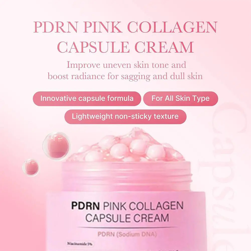 PDRN Pink Collagen Capsule Cream with 5% Niacinamide & Hyaluronic Acid – Rejuvenating Glow Moisturizer 50ml Peaceful Pleasures Health and Wellness