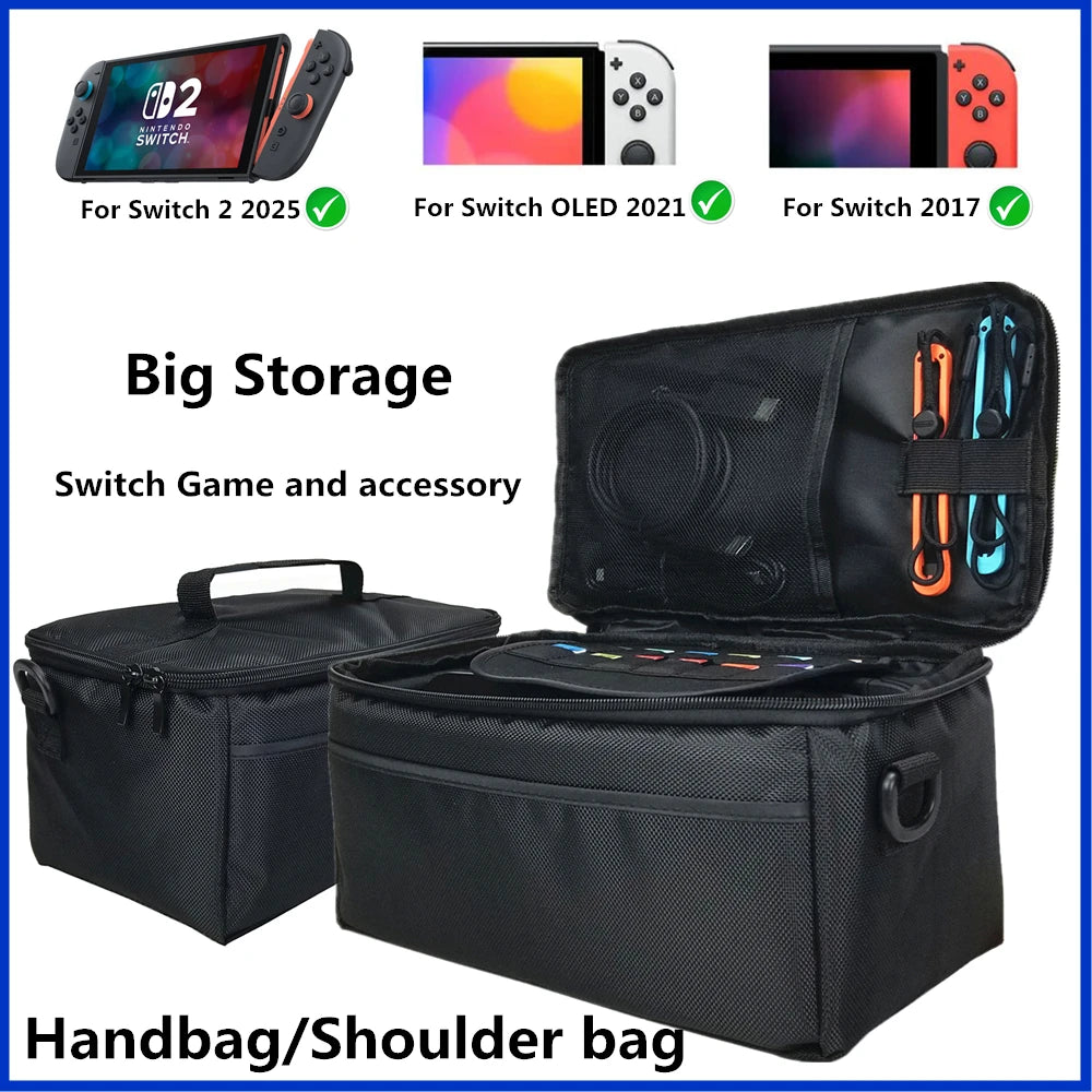 Large-Capacity Carry Case For Switch/Switch Oled/Switch 2 Bag Carrying Suitcase Game Card Storage Pouch Cover Big Accessories Peaceful Pleasures Health and Wellness