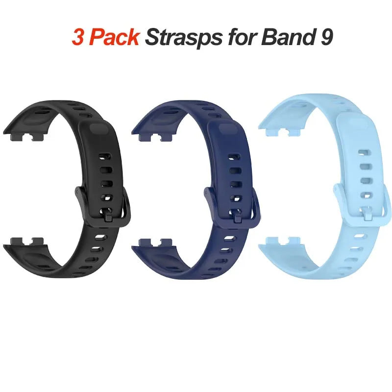 3-Pack Silicone Replacement Bands for Huawei Band 9 & NFC Peaceful Pleasures Health and Wellness