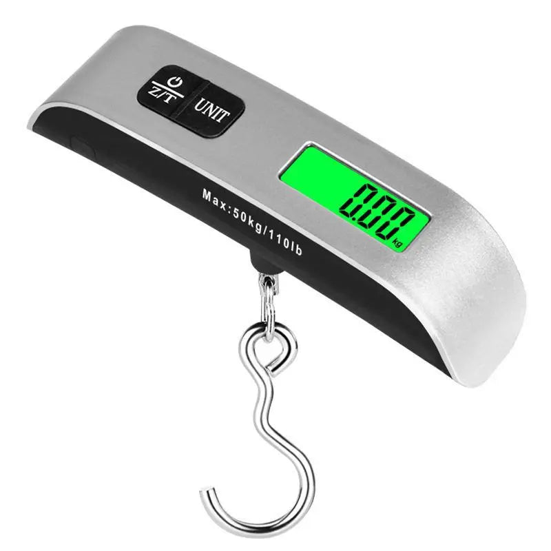 50kg Portable Hanging Scale Electronic Hand Luggage Scale Digital Display Suitcase 110lb Travel Baggage Bag Weighing Tools Peaceful Pleasures Health and Wellness Hook