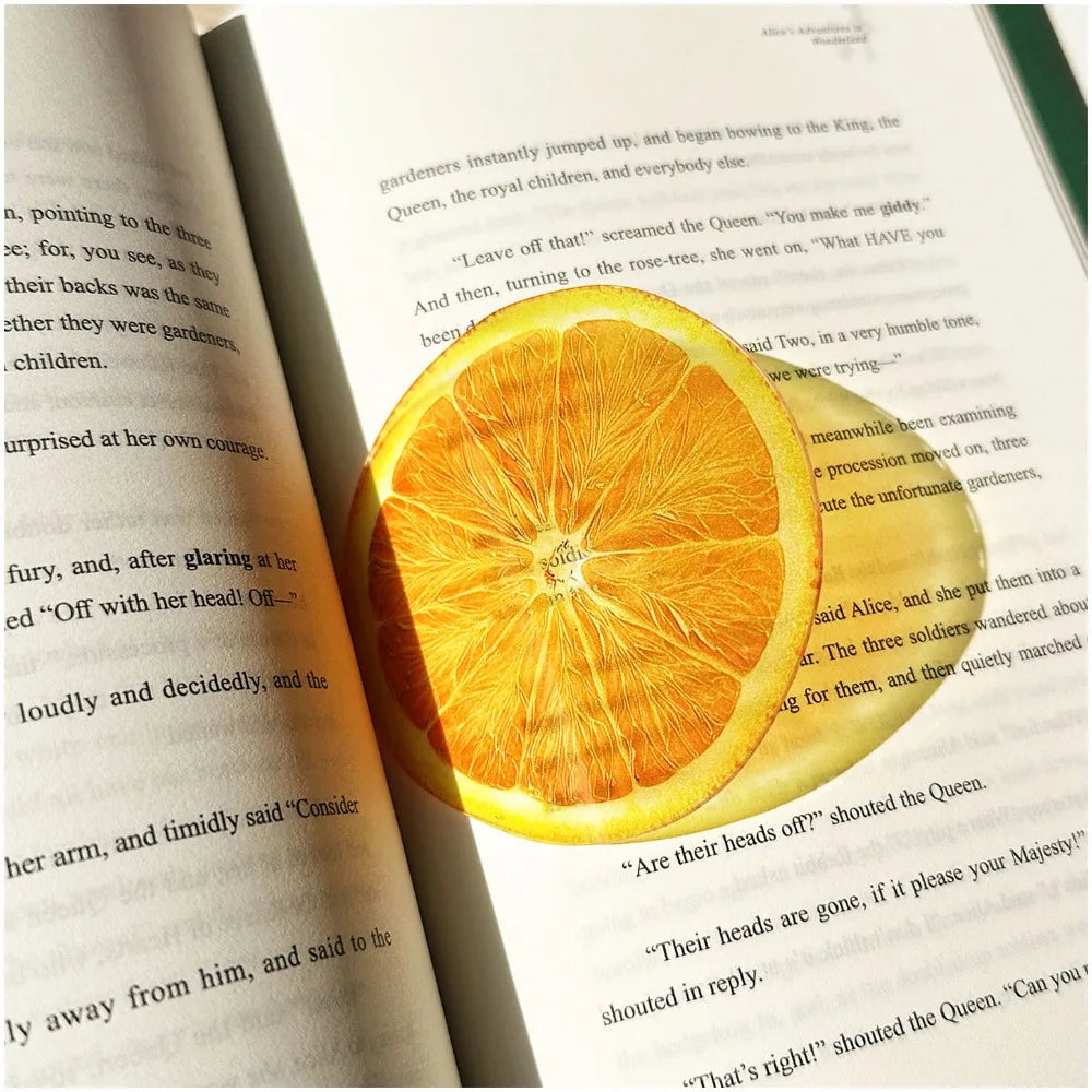 Fruit-Shaped Transparent Acrylic Bookmarks | Cute Reading Gift