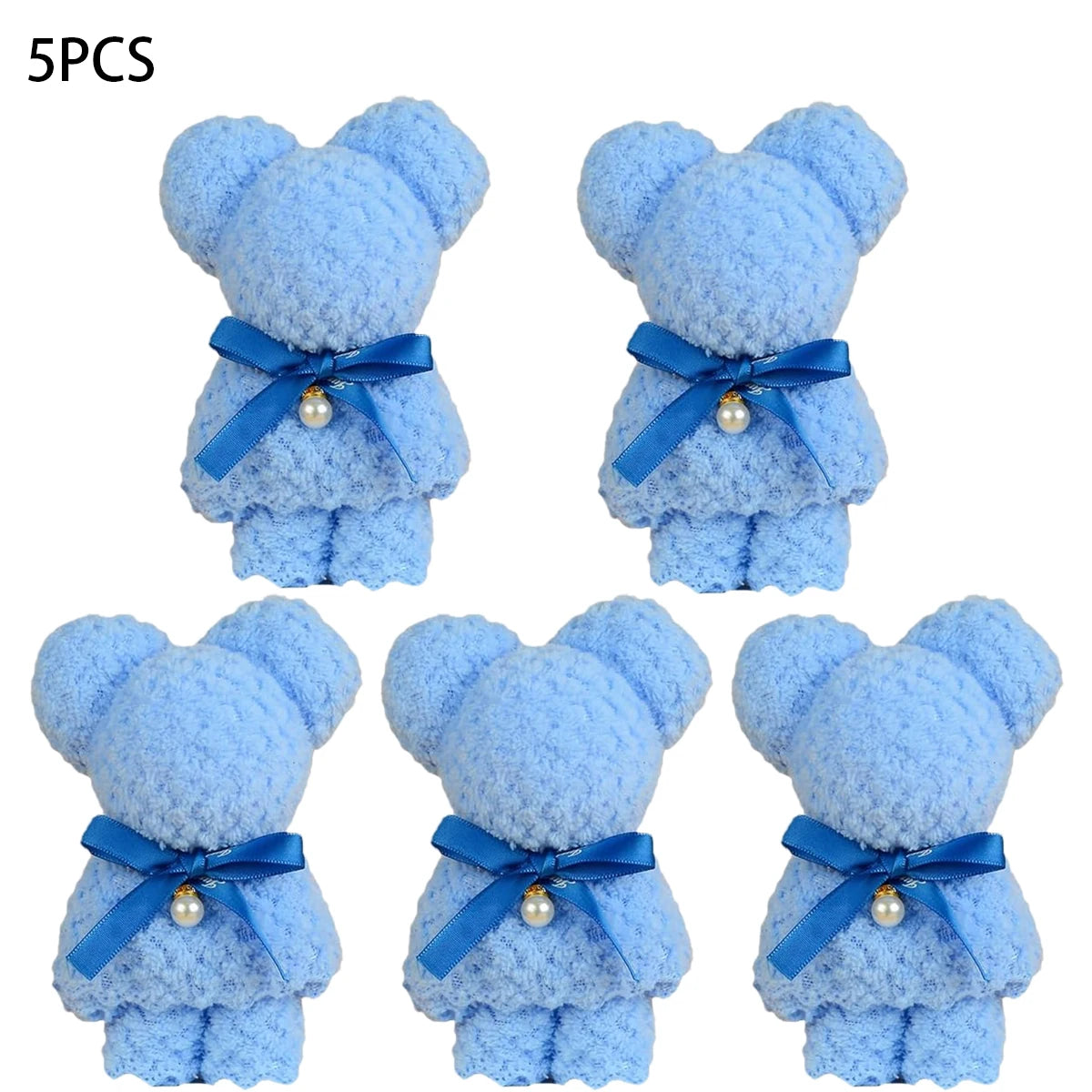 5-Pack Teddy Bear Towels | Wedding, Party & Holiday Gifts