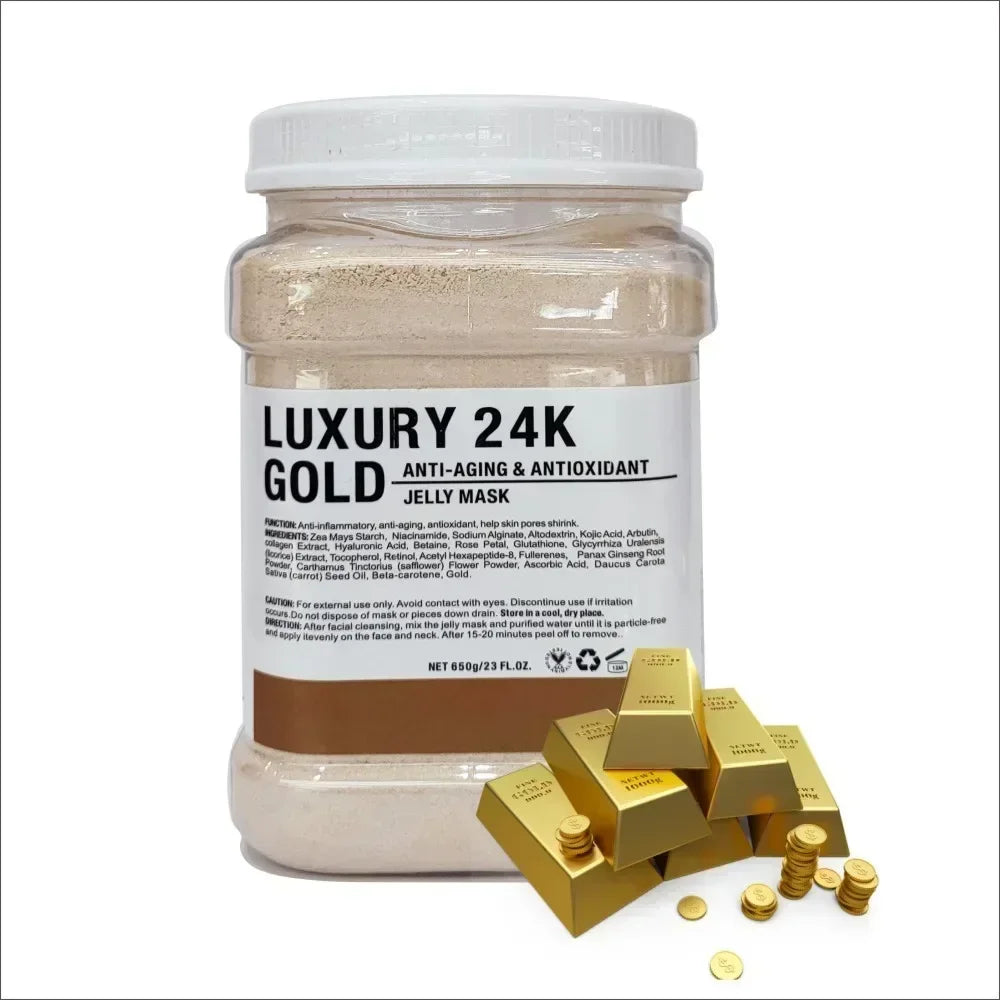 Gold Jelly Peel-Off Mask Powder 650g – Vitamin C & Hyaluronic Acid