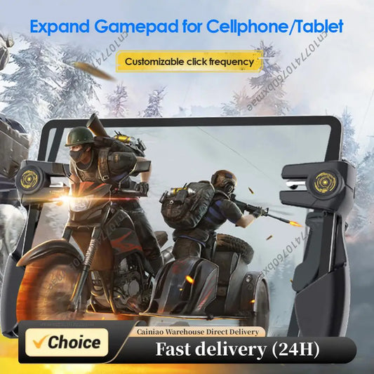 Six Finger Game Controller Gamepad L1R1 Fire Aim Button Joystick Gamepad Grip for Tablet Phone Mobile Trigger Handle Peaceful Pleasures Health and Wellness Default Title