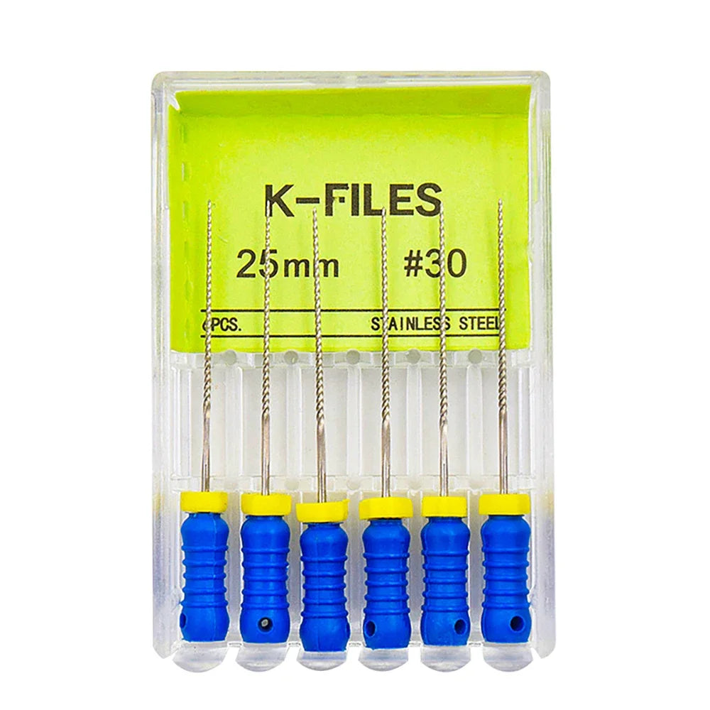 Dental K-Files 6pcs | Stainless Steel Root Canal Hand Files