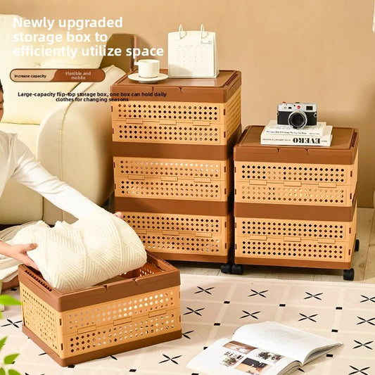 Foldable Storage Box with Wheels: Large Capacity Rolling Organizer for Clothes, Snacks, Toys & Books in Dorm Rooms or Homes Peaceful Pleasures Health and Wellness