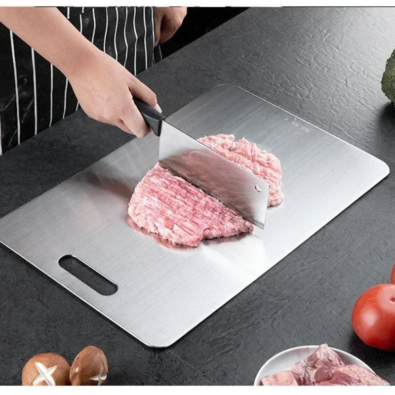 316 Stainless Steel Cutting Board – Reversible 2-in-1 Non-Slip Stainless Steel Cutting Board Peaceful Pleasures Health and Wellness