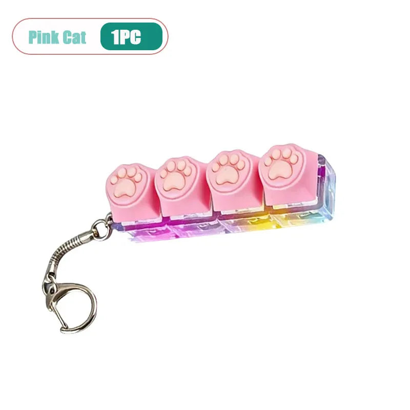 Cat Paw LED Clicker Keychain – Fidget Toy for Stress & Anxiety