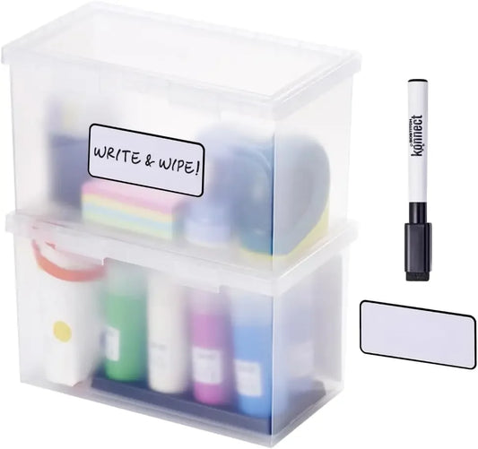 Clear Plastic Storage Containers with Lids, Stackable Organizer Boxes, Large Size, 2-Pack Peaceful Pleasures Health and Wellness United States