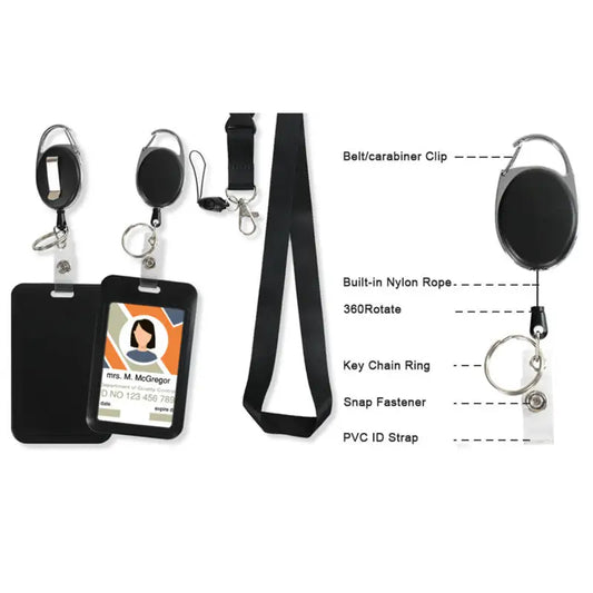 Retractable Badge Holder Reel Clip Work ID Card Holder Keychain Style Easy Pull Badge Reel for Lanyard Key Card Accessories Peaceful Pleasures Health and Wellness