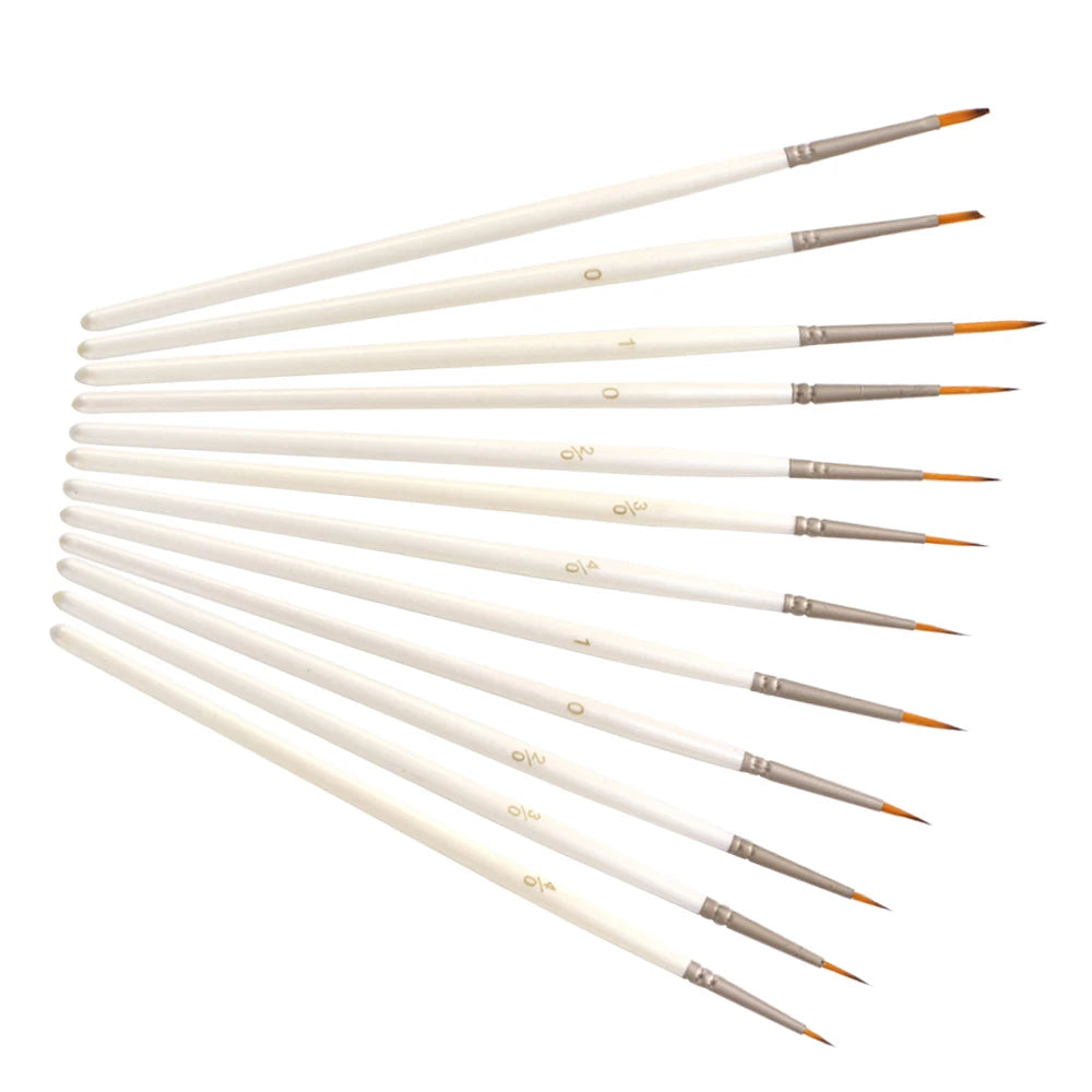 12-Piece Miniature Detail Paint Brush Set – Nylon Hair Brushes