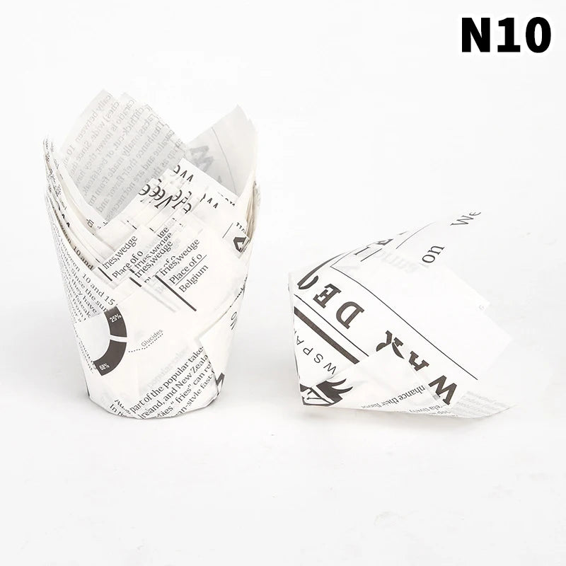 50-Pack Tulip Cupcake Liners – Oilproof Muffin Baking Cups Cupcake Baking Liners Peaceful Pleasures Health and Wellness 10
