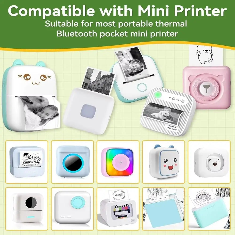 HD Color Thermal Printer Papers Glossy Vibrant Colors Holographic Thermal Paper Premium Smooth Finish Glitter Effect Peaceful Pleasures Health and Wellness
