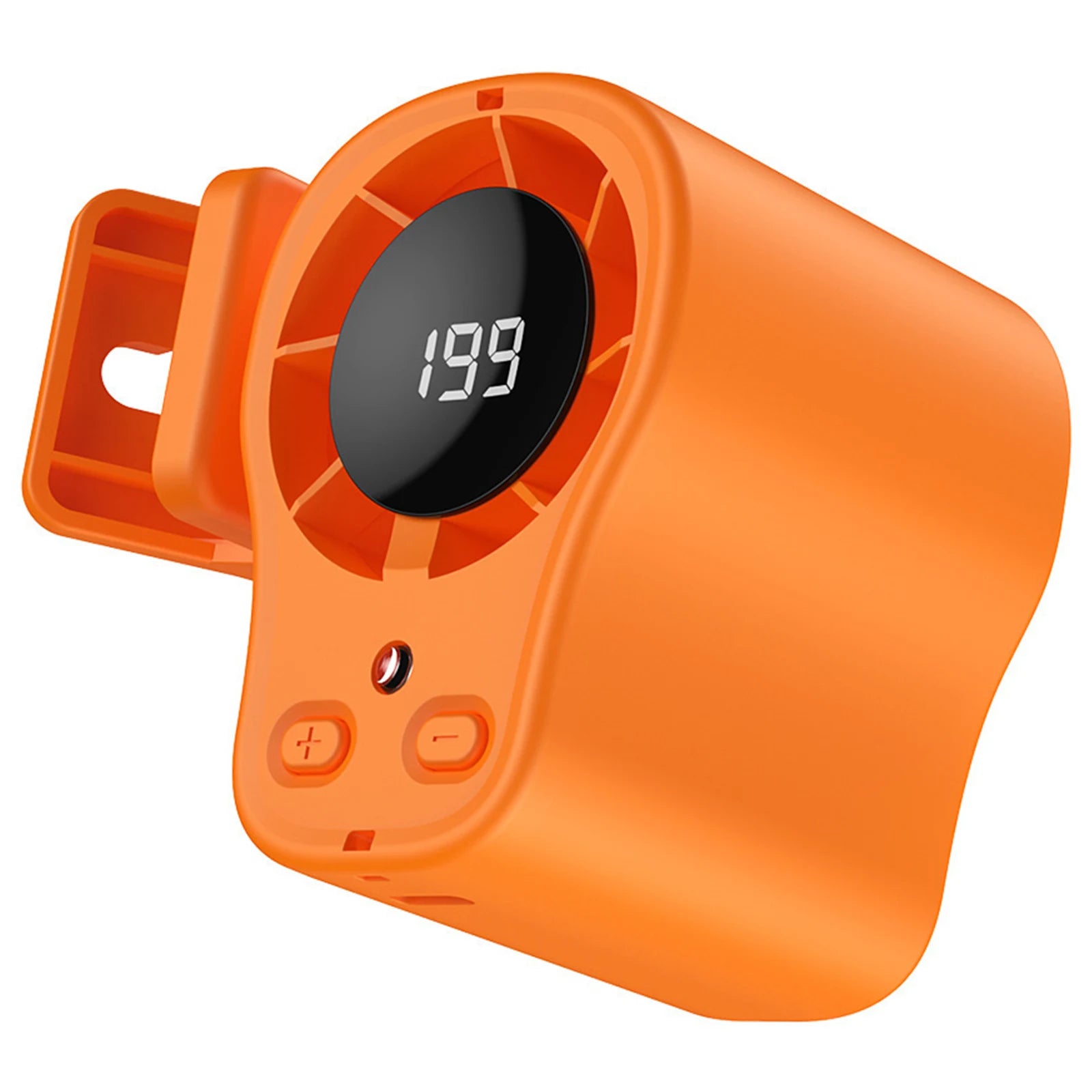 Car Clip on Fan 199 Speeds 360° Rotation Rechargeable Wearable Belt Waist Fan Semi-Cooling Technology for Cars Work Camping Peaceful Pleasures Health and Wellness Orange