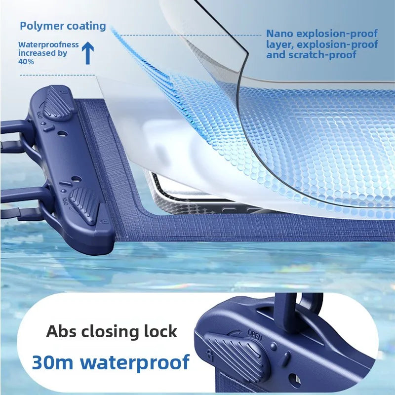 waterproof phone pouch for swimming bag phone diving phone case IPX8 waterproof bag phone case under water transparent pouch Peaceful Pleasures Health and Wellness