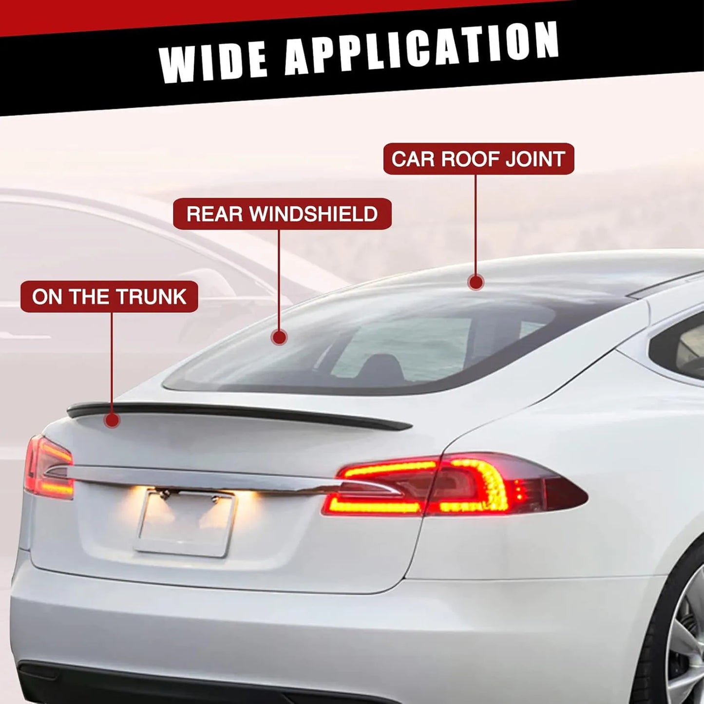 Rubber Car Rear Spoiler Roof Lip Strip | Low Noise Adhesive Trim