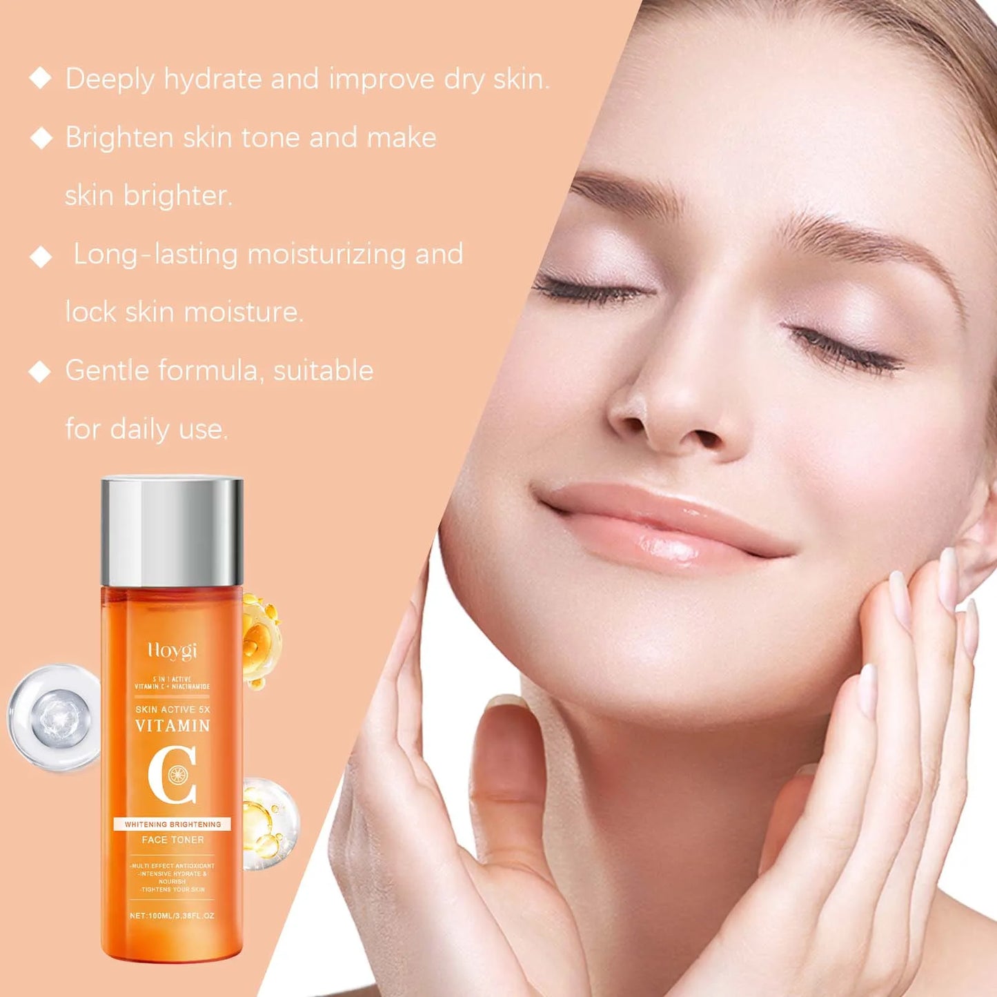 Vitamin C Brightening Toner – Niacinamide & Hyaluronic Acid