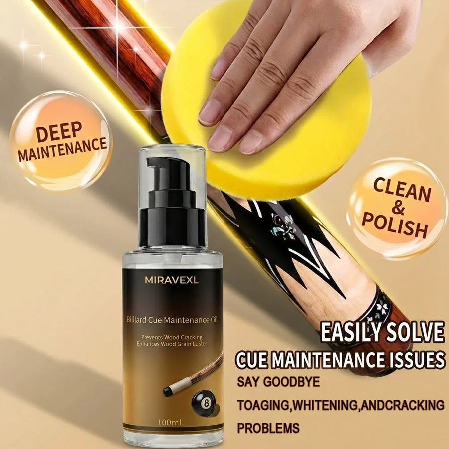 Pool & Snooker Cue Shaft Oil – Wood Conditioner & Polish