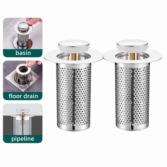 Pop-Up Drain Stopper & Hair Catcher | Stainless Steel Strainer Drain Stopper Strainer Oasis Select