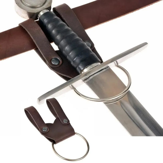 Medieval Viking Knight Pirate Leather Belt Sword Frog Metal Ring Axe Peaceful Pleasures Health and Wellness