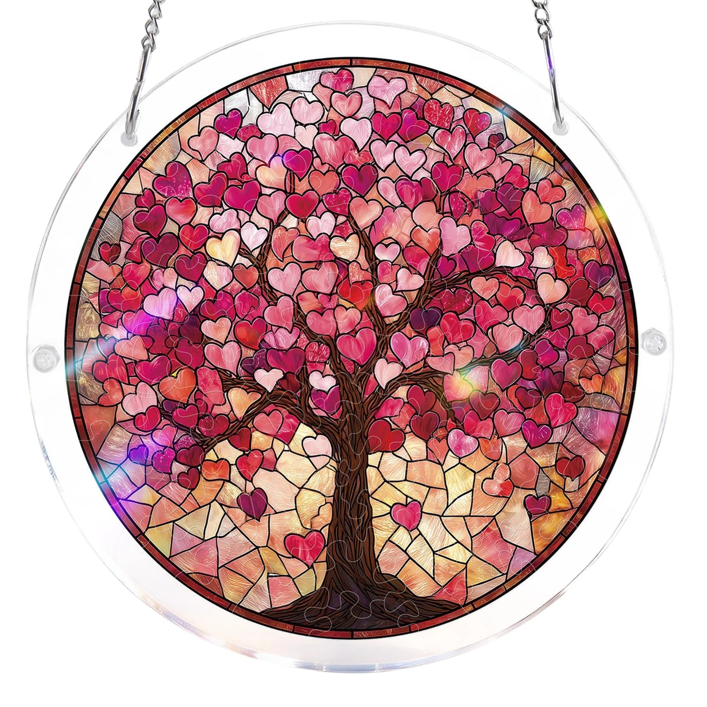 Sun Catcher Puzzle Curtain Decoration Unique Acrylic Sun Catcher Puzzle Kit 7.36 Inch for Doors Garden and Window Hanging Home Peaceful Pleasures Health and Wellness A