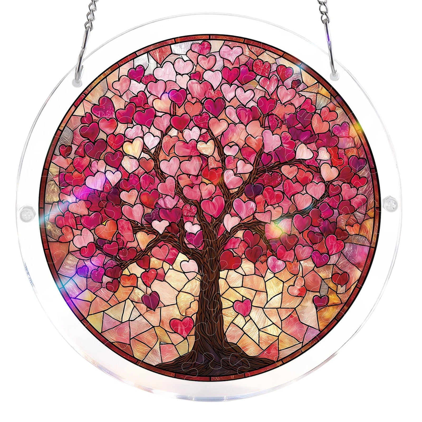 Sun Catcher Puzzle Curtain Decoration Unique Acrylic Sun Catcher Puzzle Kit 7.36 Inch for Doors Garden and Window Hanging Home Peaceful Pleasures Health and Wellness A